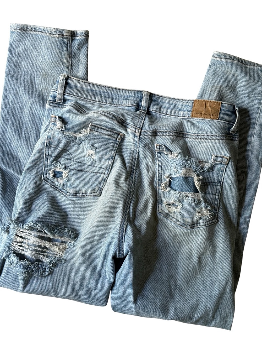 American Eagle AE Stretch Destroyed Mom Jeans Size 4 Regular